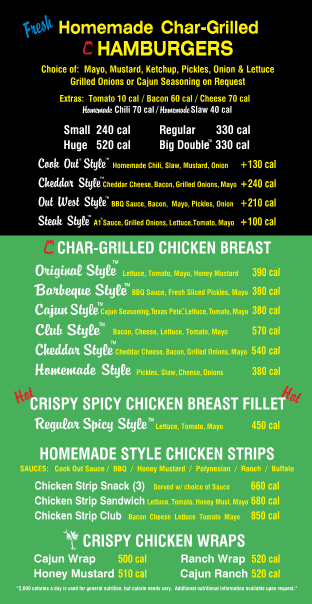 Cookout Menu With Prices