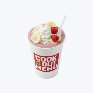 Cookout Banana Berry milkshake in a cup