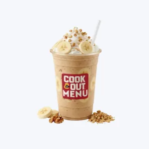 At Cookout Banana Nut milkshake with fresh banana and crunchy nuts