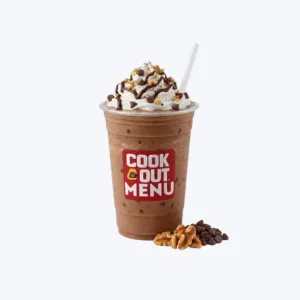 Cookout Chocolate Nut milkshake with chocolate ice cream and mixed 