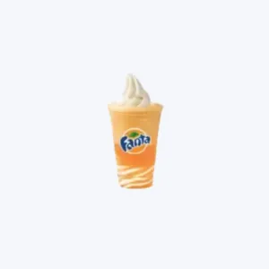 Fanta float with citrus soda and creamy vanilla ice cream on cookout  prices menu