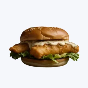 Cookout fish sandwich with crispy fillet and light tartar sauce