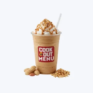 Cookout Fresh Peanut Butter milkshake with creamy peanut