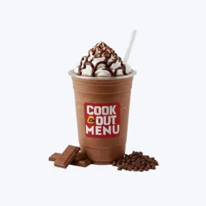 Cookout Hersheys Chocolate milkshake with Hersheys syrup and vanilla ice cream
