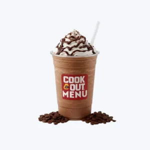 At Cookout Restaurant Mocha milkshake with espresso and chocolate in vanilla ice cream