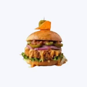 Nacho chili hamburger at restaurant  Cookout menu