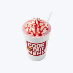 Cookout Strawberry milkshake with fresh strawberry blend