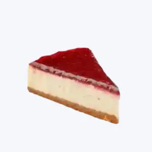 The cookouts Strawberry cheesecake topped with sweet fruit sauce