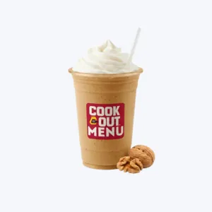 Cookout Walnut milkshake with crushed walnut pieces
